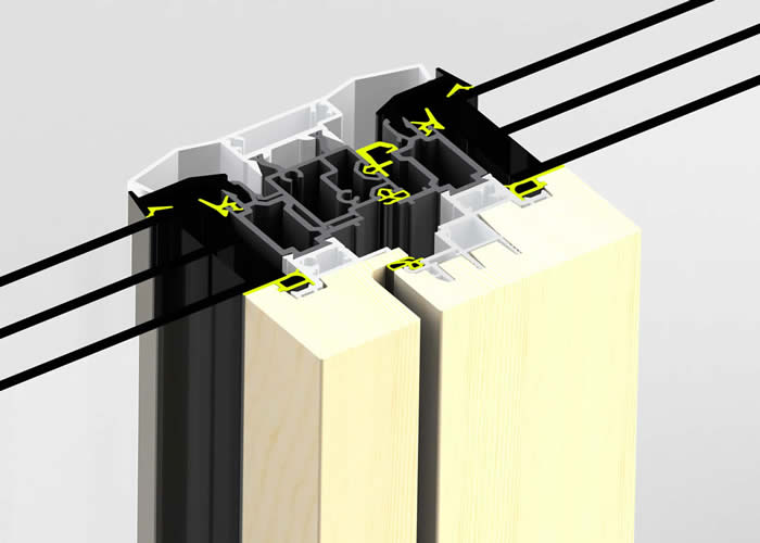 Montant central en crémone simple ou OB, gamme Werner BT80F