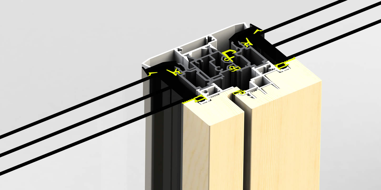 Montant central de la gamme EPMi Menuiseries BT80F